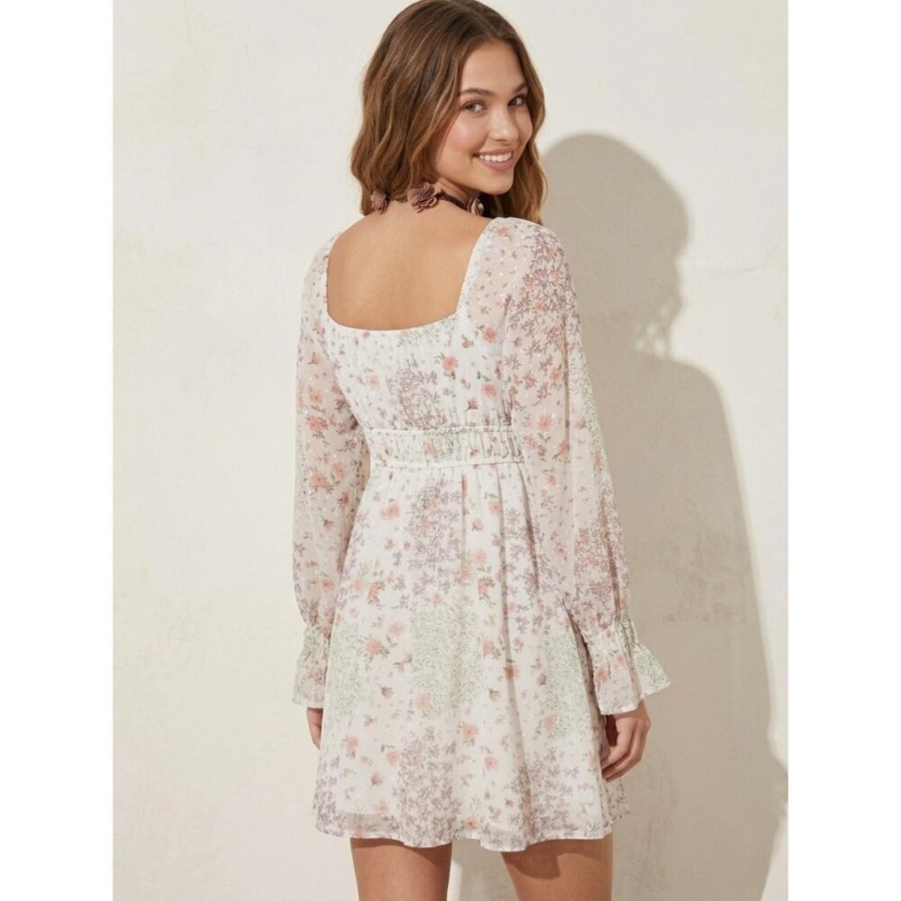 Francesca’s Floral Empire Waist Babydoll Dress M | Cottagecore Coquette Dollette - Picture 7 of 16